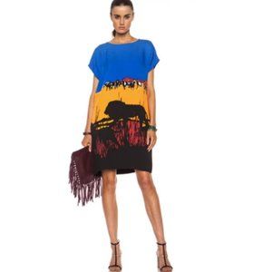 Diane Von Furstenberg - Harriet Lion Landscape Shift Dress - size M